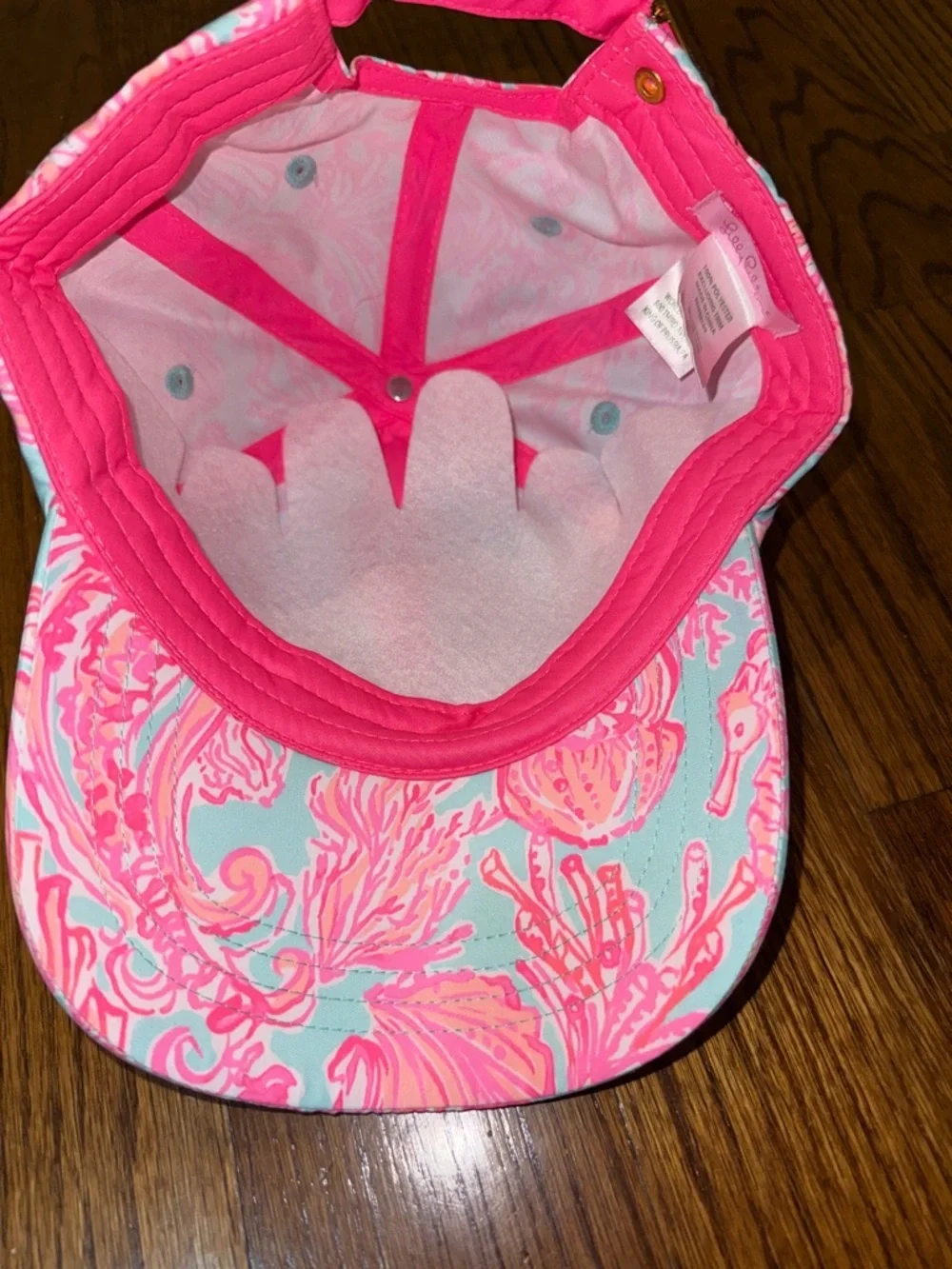 Lilly Pulitzer Run Around Hat Seasalt Blue Shell We Dance NWOT